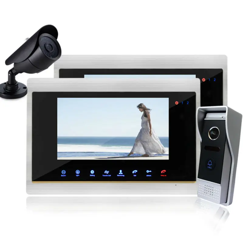 Homefong Color 7 TFT LCD Display 4 line Video font b Door b font Phone Doorbell