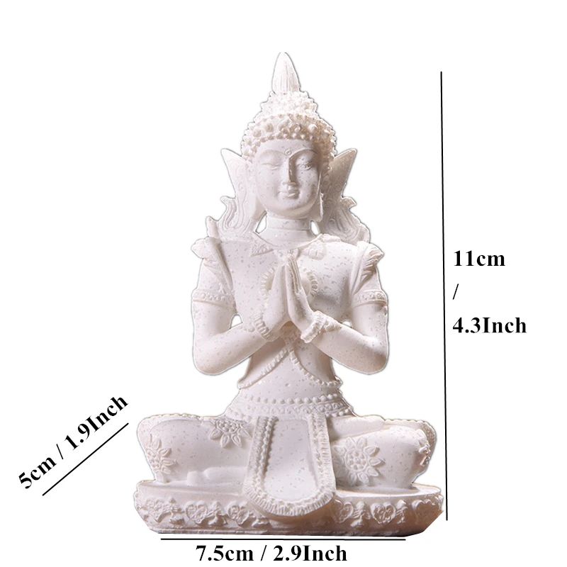 VILEAD 16 estilo Buda estatua naturaleza arenisca Tailandia Buda escultura hindú Fengshui figurita meditación miniatura decoración del hogar