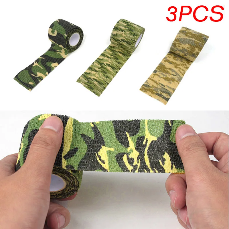 

3 Pcs Self-adhesive Protection Camouflage Tape Wrap Non-woven Bandage for Tactical Military Hunting