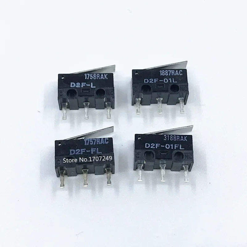 2Pcs original OMRON mouse micro switch D2FC-F-7N 10m 20m OF D2FC-F-K(50M) D2F D2F-F D2F-01 D2F-01L D2F-01FL D2F-01F-T D2F-F-3-7 light fan switch