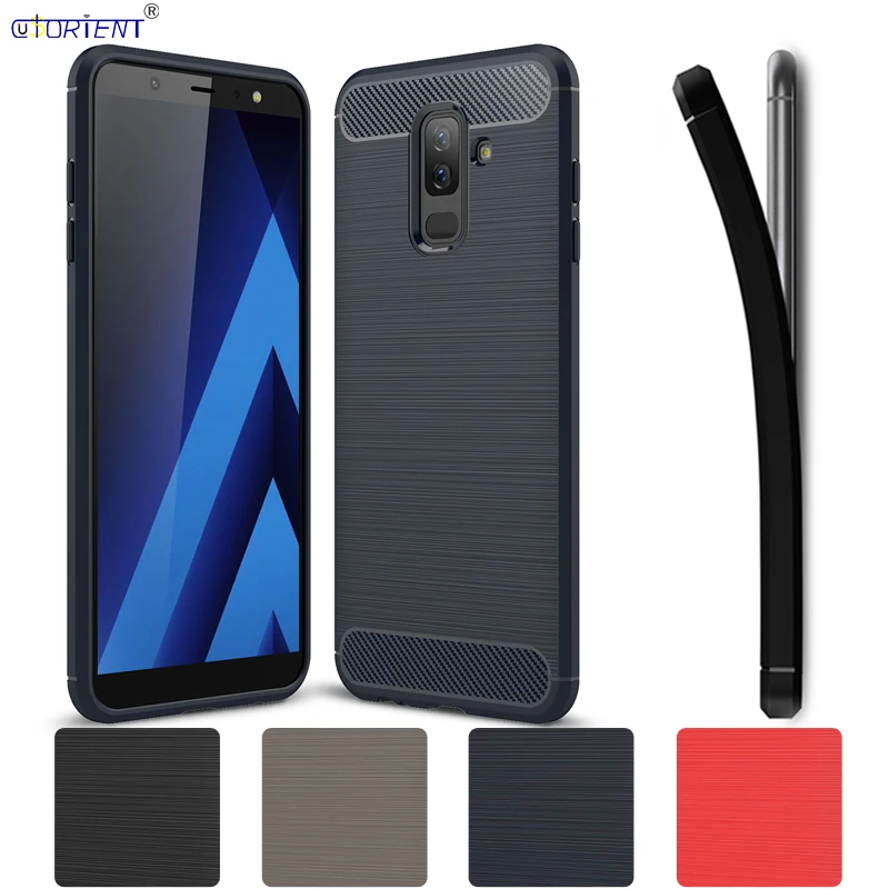 

For Samsung Galaxy A6 Plus J8 2018 Jean Case J810 A605 Carbon fiber Phone Cover SM-J810F/DS SM-A605FN/DS A605W Silicone Coque