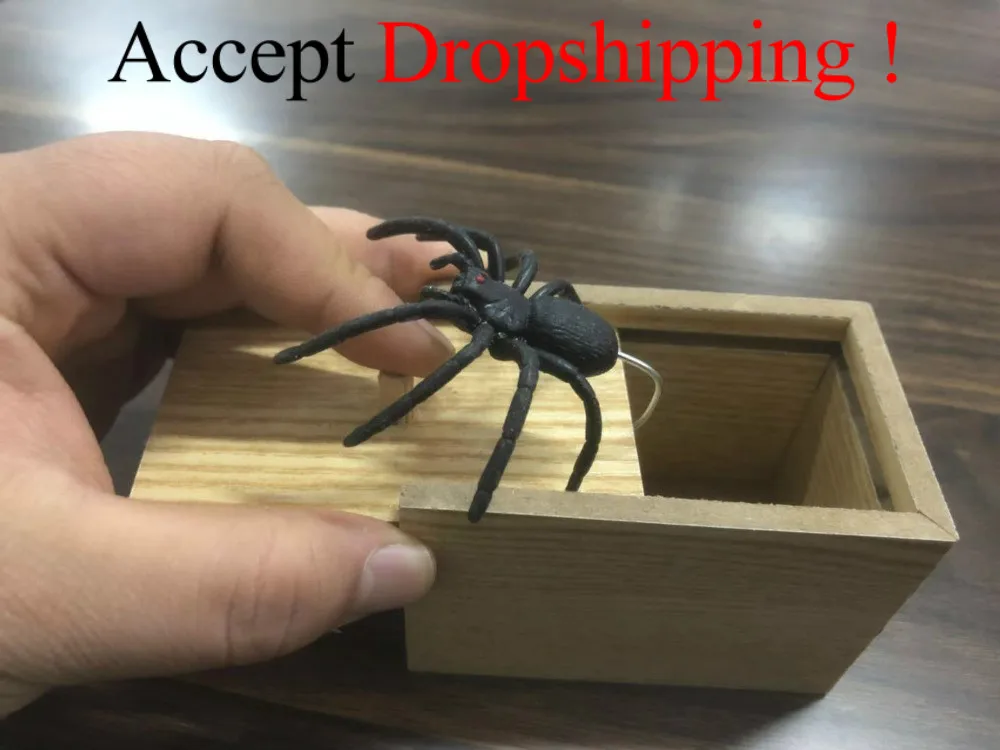 

Prank Scare Box Toys Harmless Prank Stuff Shocking Scary Surprise Wooden Box Toys Halloween April-Fools' Day Gift Decoration