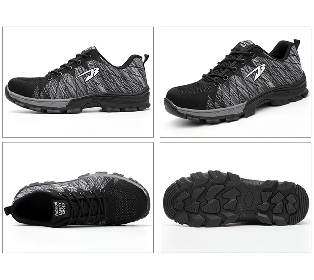 Мужская мода, стальная безопасная обувь, летние дышащие повседневные ...