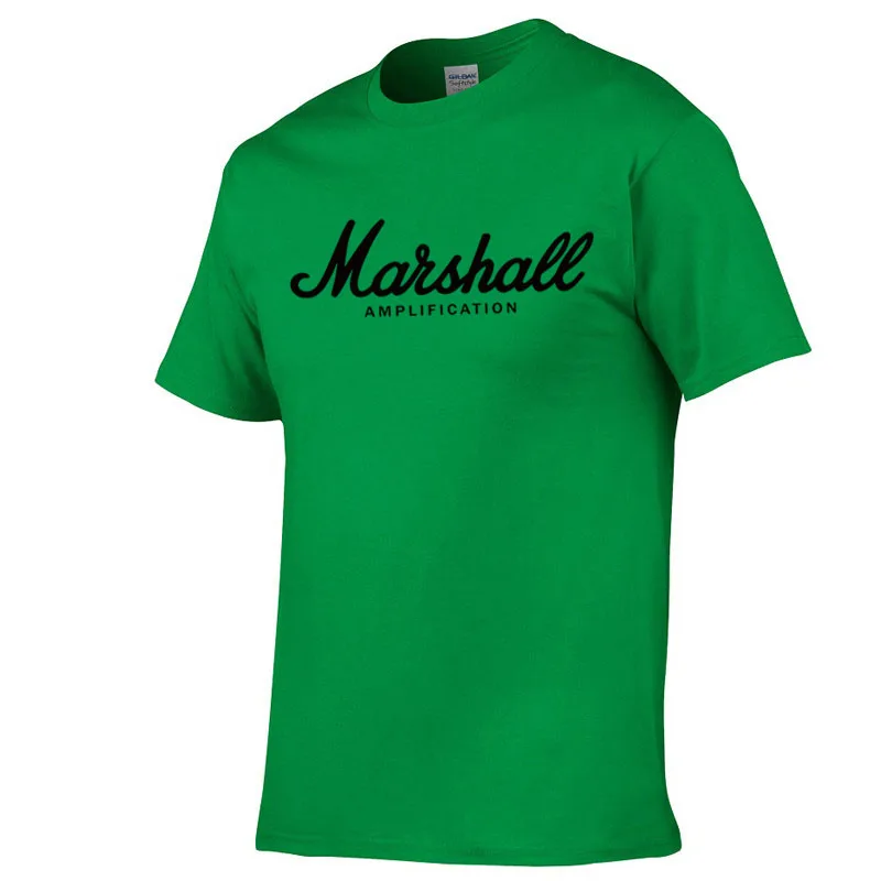 hot sale summer cotton Marshall t shirt men short sleeves tee hip hop T-shirt streetwear Boy/girl Tshirt XXS-2XL - Цвет: green-Black