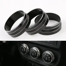 Silver Aluminum 3pcs Air Condition Switch Button Cover Ring Trim Decoration For Compass Patriot Wrangler 2011-2015 Car Styling