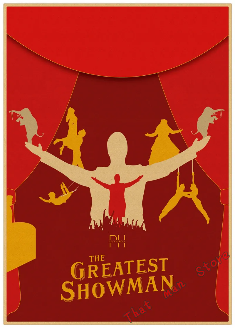 The Greatest Showman Poster Wall Art Retro Kraft Paper Paper Movie Posers Clear Image Home Decoration Wall Stickers 42 30cm Buy At The Price Of 1 83 In Aliexpress Com Imall Com