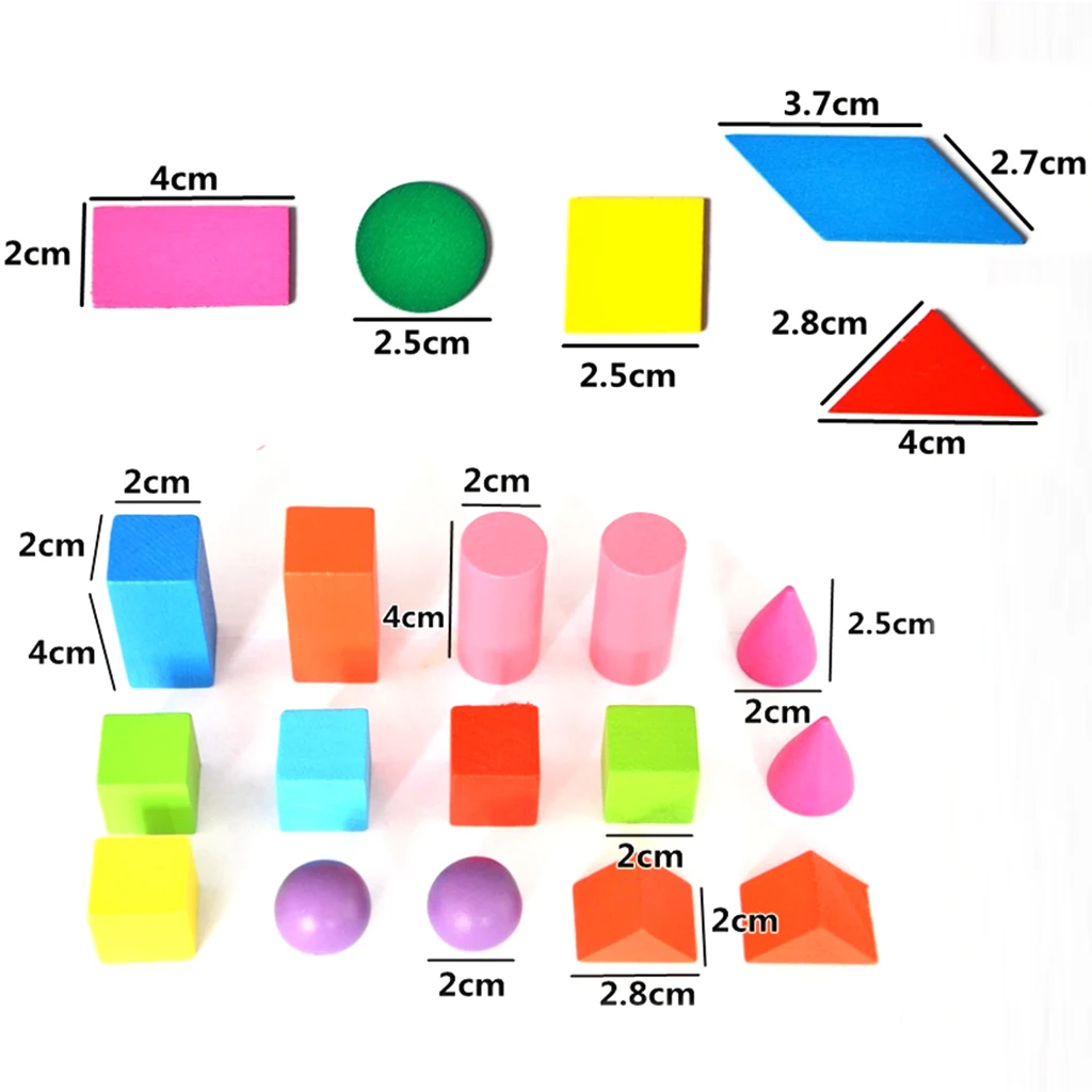 Multi-Color Counting Stick & Geometric Shapes Blocks Calculation Math Learning Toy for Kids Toddlers Gift