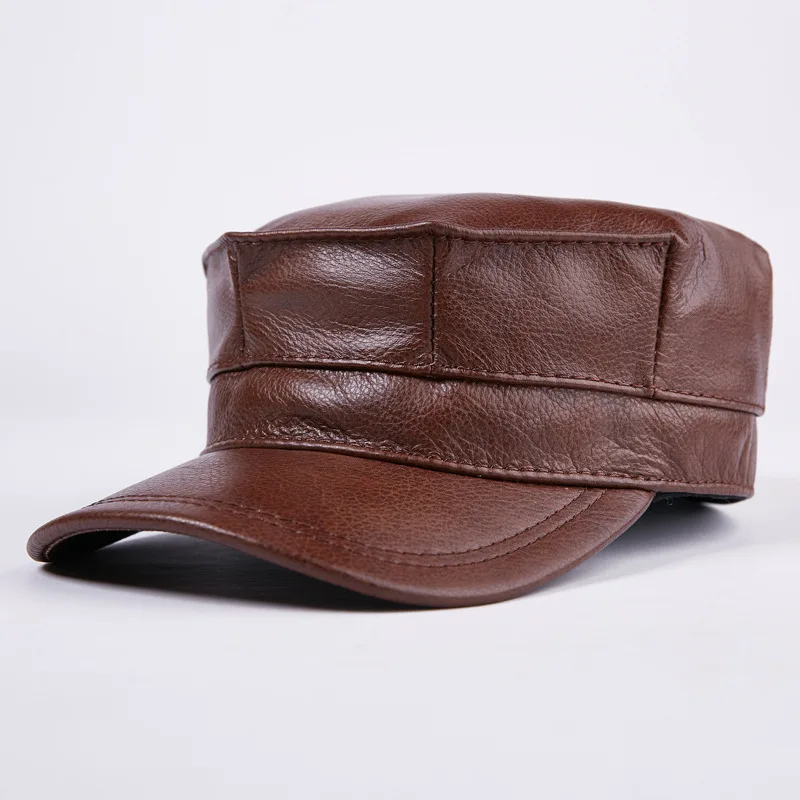 leather fitted caps