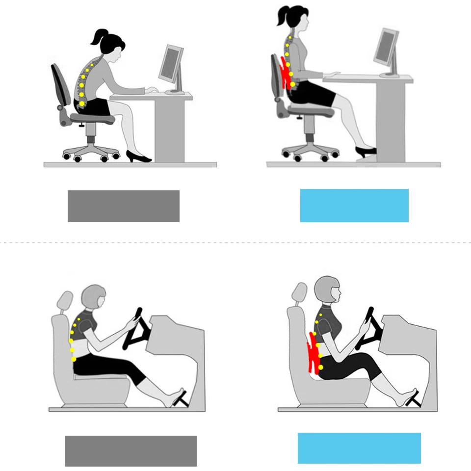 «» Массажная Автомобильная поясничная Подушка Авто поддержка спинки сиденья эргономичный офисный ремень безопасности подушки летние воздушные подушки снятие стресса