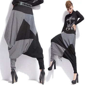 

2019 spring Punk Street dance Hip hop pants Fashion Baggy Women harem Drop crotch pants pantalon femme Joggers Pants 041402