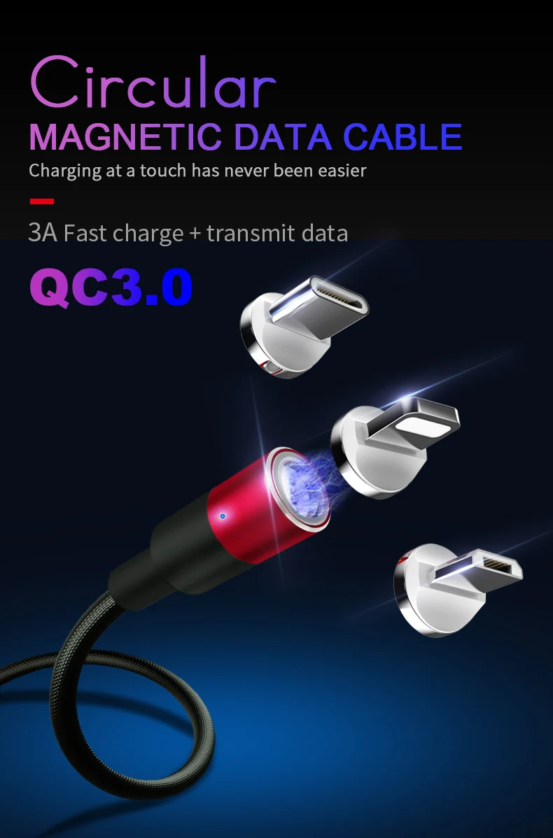 Магнитный usb-кабель Suntaiho для iPhone XR XS Max X 8 7 6 1,2 м, быстрое зарядное устройство Micro USB Type-C, магнитное зарядное устройство для huawei xiaomi