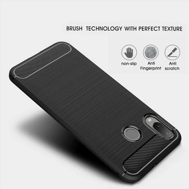 ТПУ чехол из углеродного волокна для Asus Zenfone Max Pro M2 ZB631KL s Мягкая силиконовая