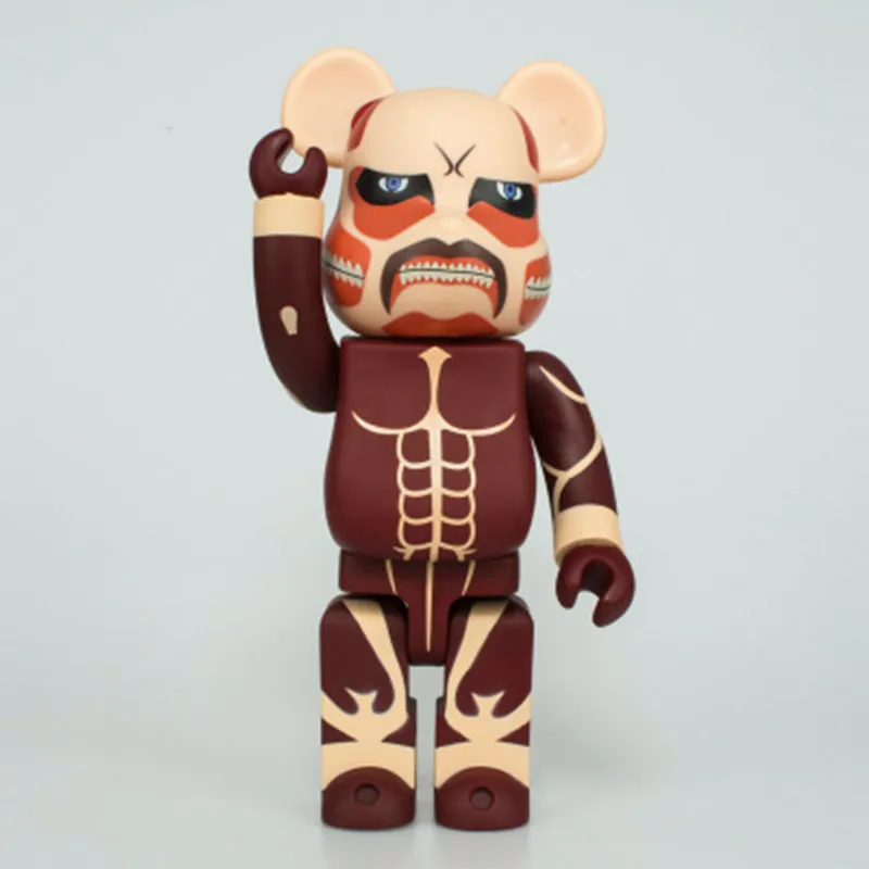 

400% 28CM Bearbrick Attack on Titan Doll Be@rbrick Cos Colossal Titan Toys DIY Graffiti Action Figure Gloomy Bear Model Toy F133