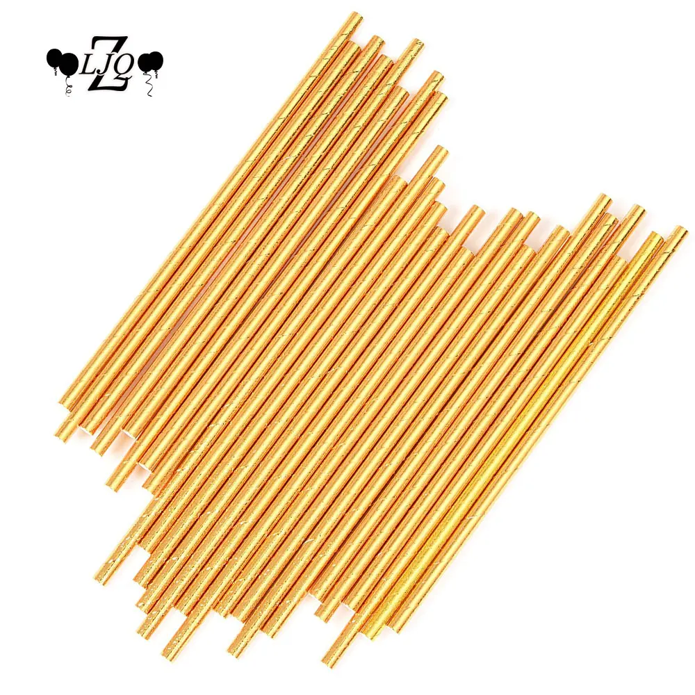 Соломинки бумажные золотистые из фольги 7 цветов 25 шт.|straw gold|straws 25pcsstraw cup |