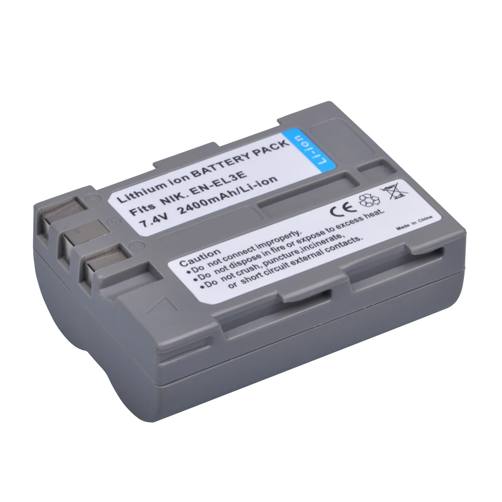 1x2400 mAh EN EL3E EL3e батарея ENEL3E + двойное зарядное устройство USB для камеры Nikon D30 D50 D70 D80