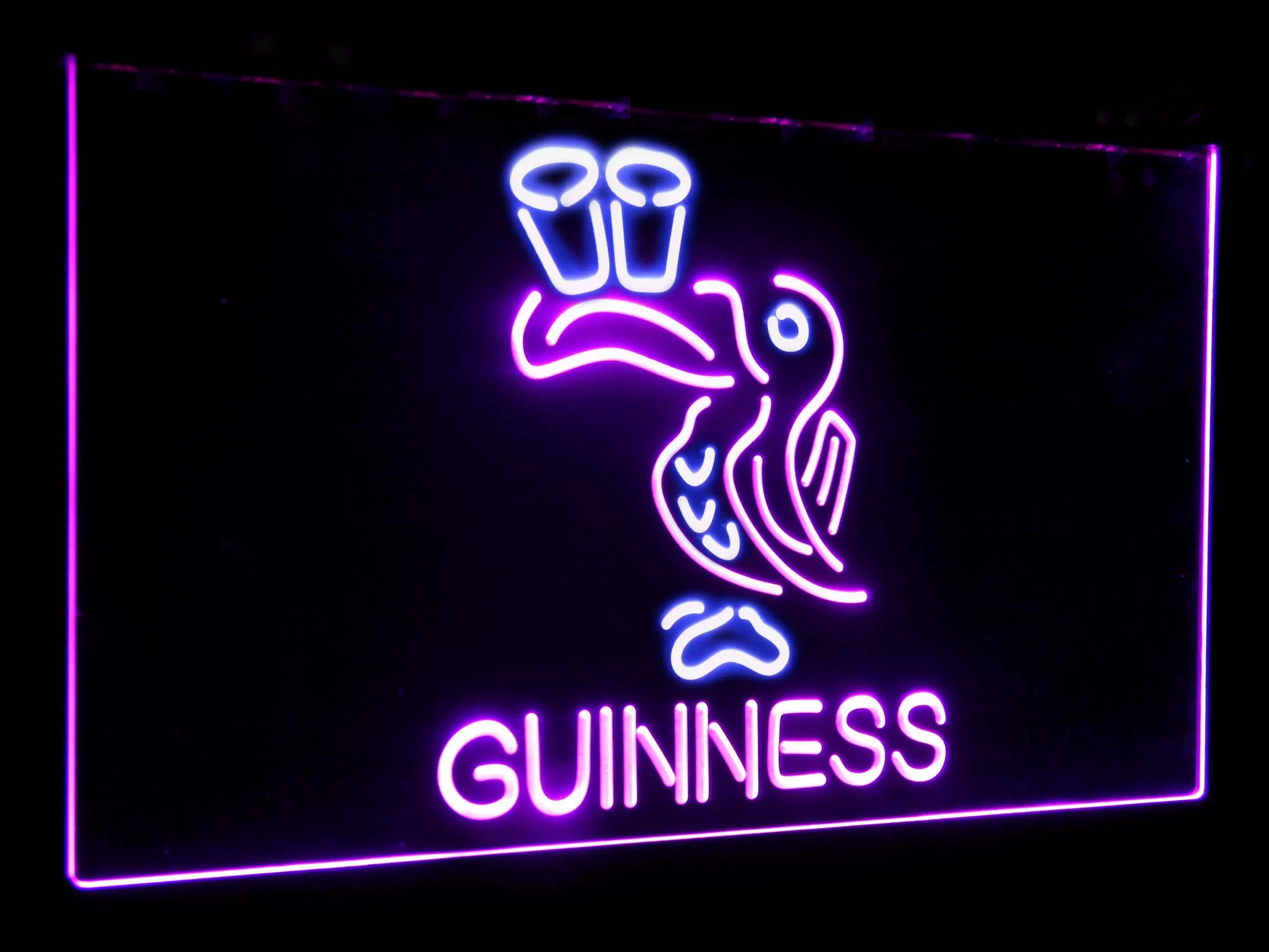 Прекрасный день пиво Guinness Тукан Бар Декор двойной цвет Led неоновый светильник вывески st6-a2121 - Цвет: White and Purple