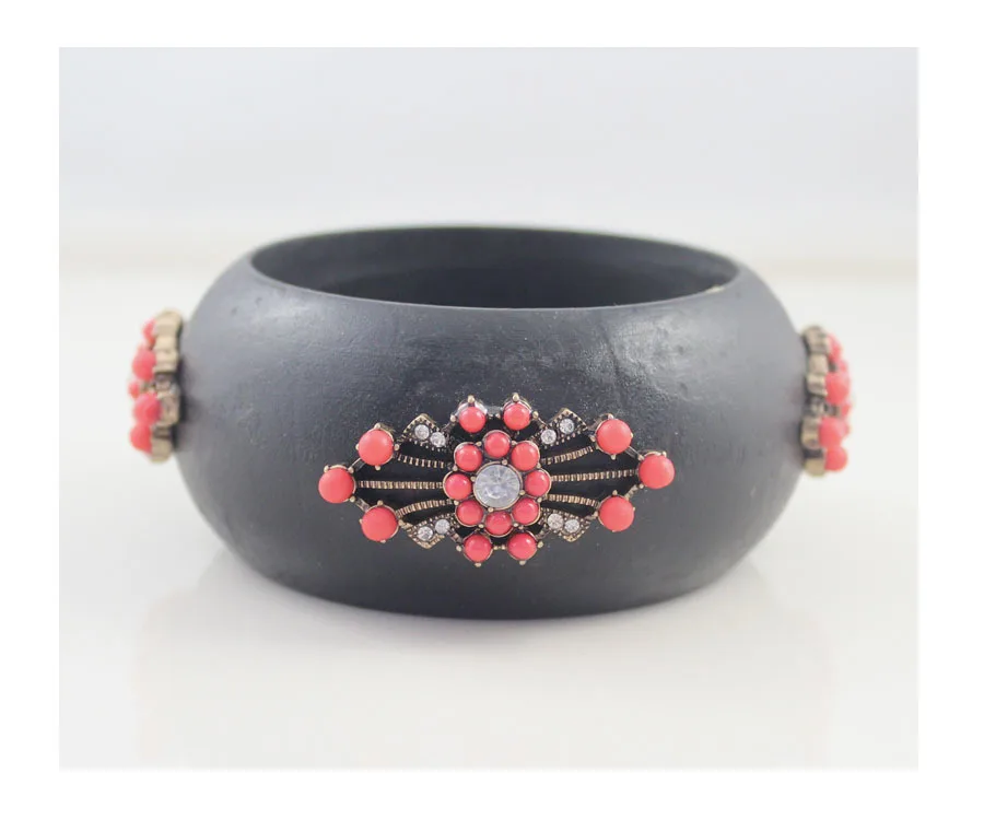 Fashion Jewelry New Design Wholesale Black Wood Round font b Bracelet b font Bangle for Women