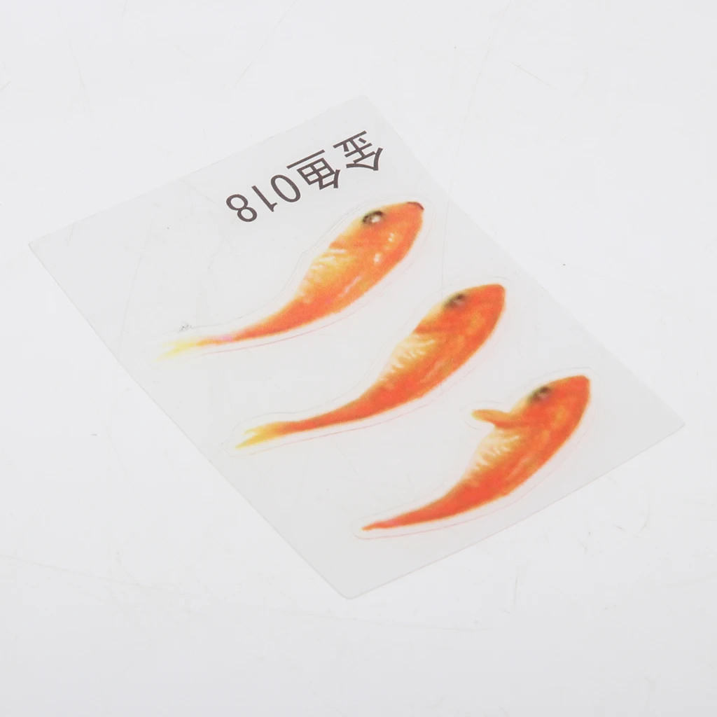 10 Sheets 3D Goldfish Clear Film Sticker, Koi Pond Painting, Resin Inclusion for Resin Craft Art ,Resin Decorative Stickers