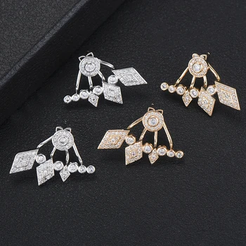 

charms Fashion Jewelry Cubic Zirconia Brand Earring boucle d'oreille Luxury Blooming Flowers Stud Earrings original Design