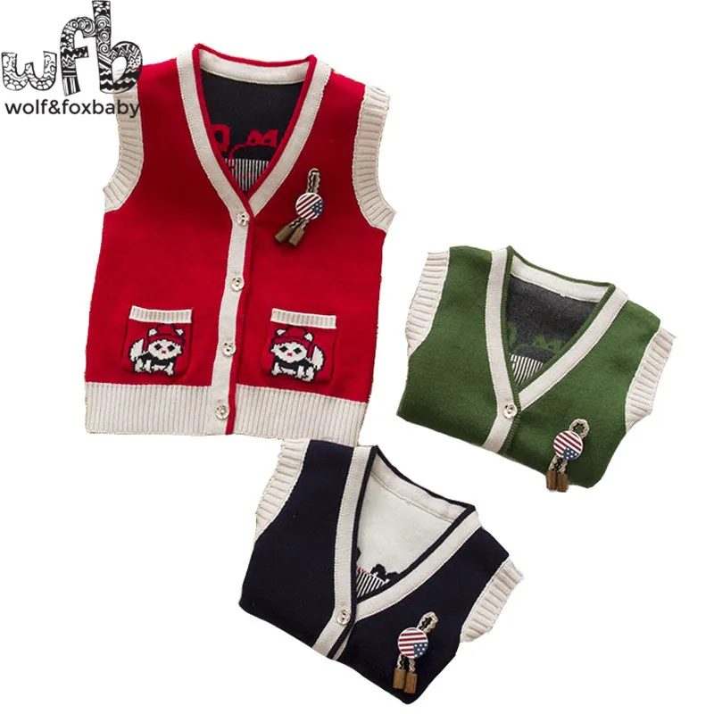 Retail 0 4years knitted sweaters Vests cute puppy boys girls baby kids