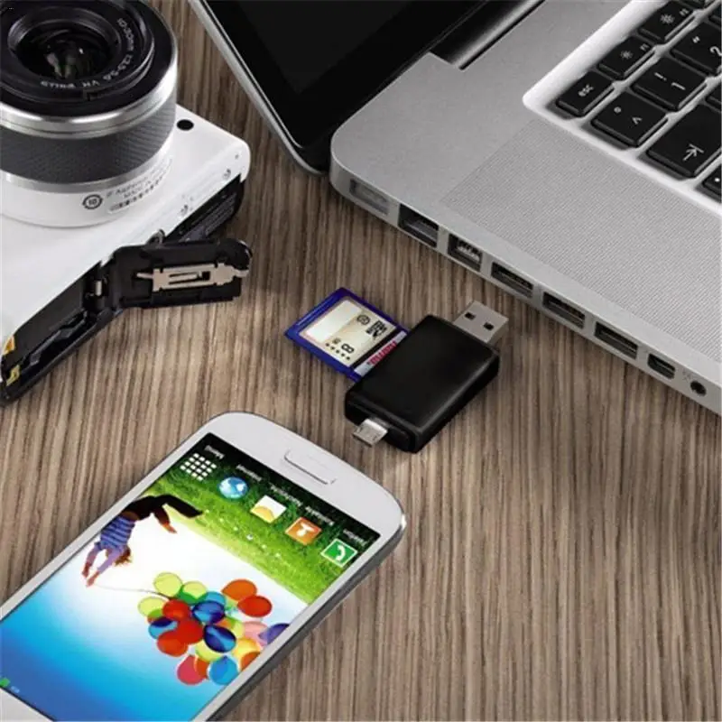 Tmddotda Card Reader USB 2.0 SD/Micro SD TF OTG Type C Smart Memory Card Adapter for Laptop USB 2.0 Cardreader SD Card Reader
