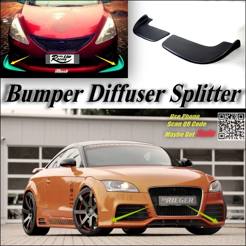 Car Splitter Diffuser Bumper Canard Lip For Audi TT  TTS Tuning Body Kit  Front Deflector Car Fin Chin Reduce Body Tune View