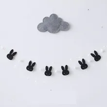 2017 Easter Decoration Felt Bunny Balls Garland For Kids Room Decoration DIY Festival Rabbit Banner Decorative Festival Ornament