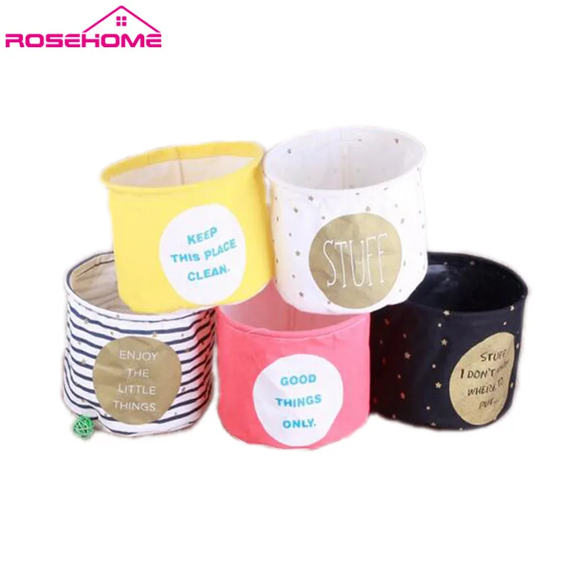 

ROSEHOME Storage Box Stpried Make Up Boxes Cosmetic Stationery Holder Cotton Convenient Desk Organizer Foldable Storage Bags