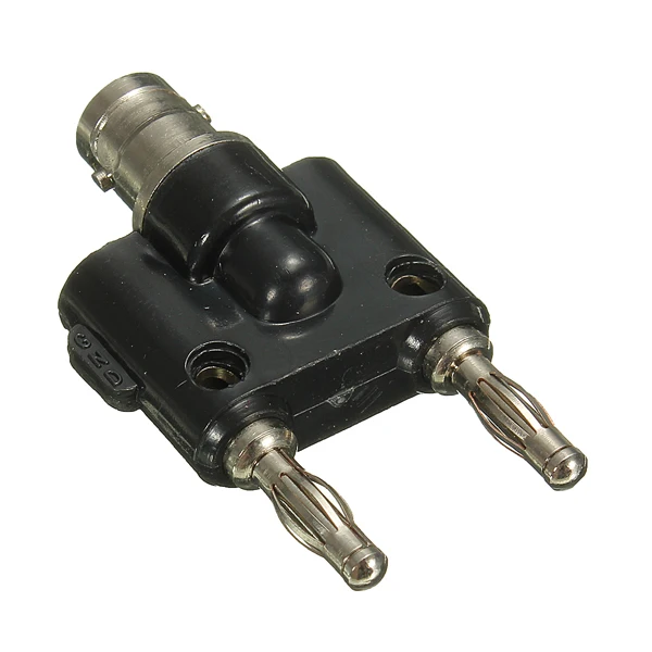 

1x Adapter BNC Female Jack to Two Dual 4mm Banana Binding Male Plug Connector Adapter Connector