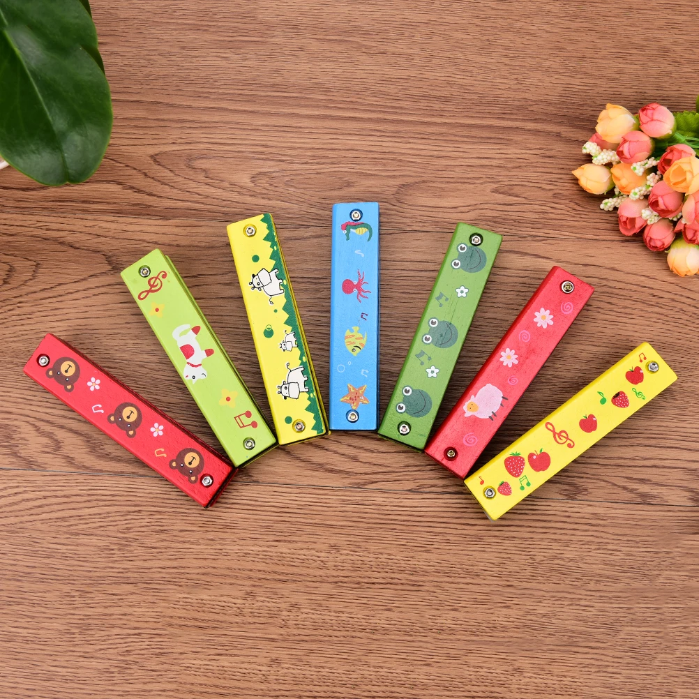Разные цвета деревянные развивающие музыкальные Губные гармоники инструмент игрушка для детей Детский Подарок случайно малыш