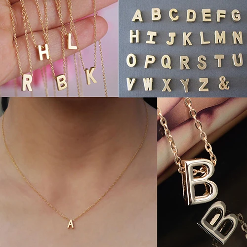 

Women's Metal Alloy DIY Letter Name Initial Link Chain Charm Korean style Necklace A8BS