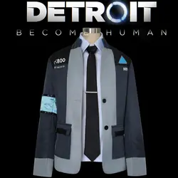 Детройт: стать человеком Коннор Косплэй костюм куртка RK800 костюм плотно Unifrom пальто на Хэллоуин праздничная одежда