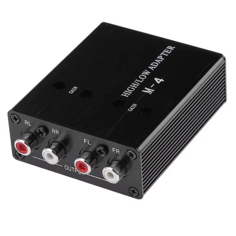 

Universal 12V Car Stereo RCA Speaker Active Audio High to Low Level Line Output Adapter Auto Vehicle Parts Accessories