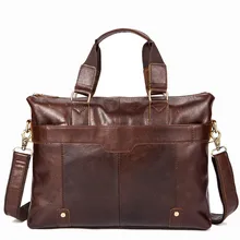 Деловой мужской кожаный портфель для ноутбука 15 дюймов из натуральной кожи мужские сумки на плечо для Macbook Air для Matebook DELL hp lenovo