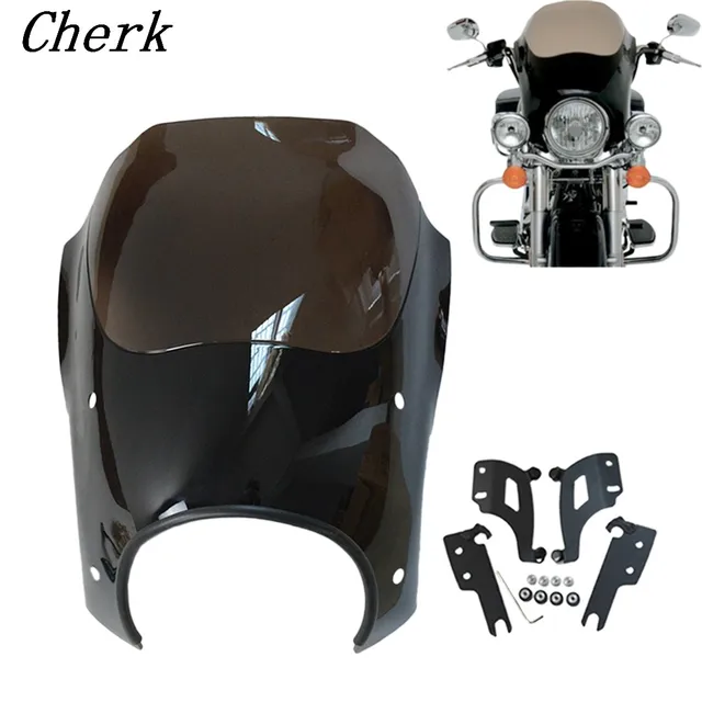 Smoke windshield Shades Bullet Headlight Fairing W/ Trigger Lock Mount