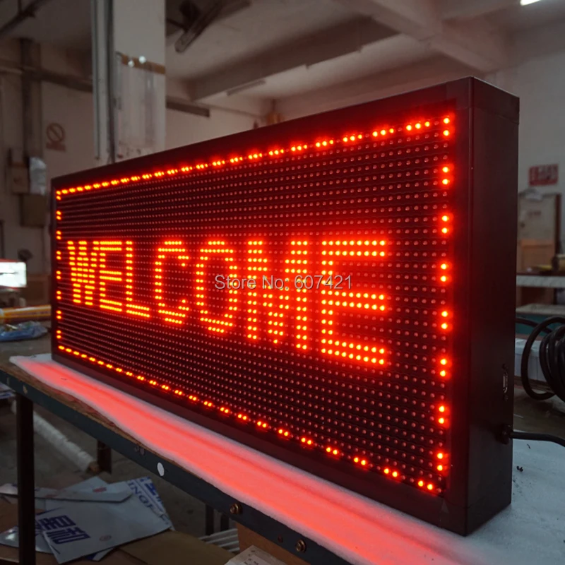 Totally Water Proof 51"X6.5" LED PROGRAMMABLE SCROLLING SIGN OUTDOOR RED 