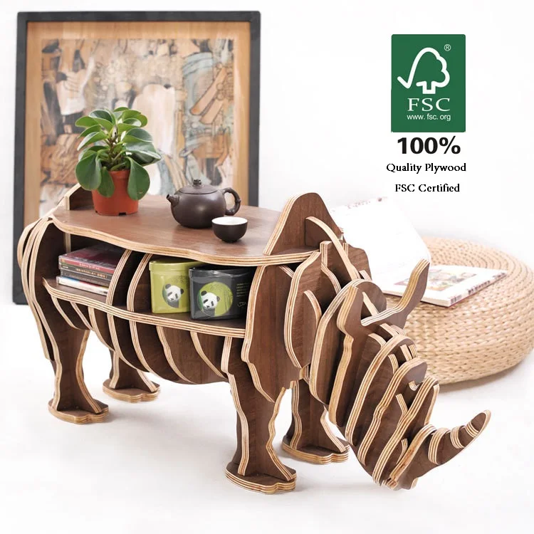 US $230.00 Highend S size Rhino table Wood furniture selfbuild puzzle furniture