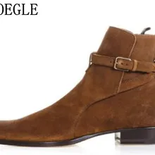 SHOOEGLE/Новые мужские классические ботильоны из замши; ботинки в байкерском стиле в стиле Джастина Бибера; уличная Мужская обувь; ботинки Осень-зима