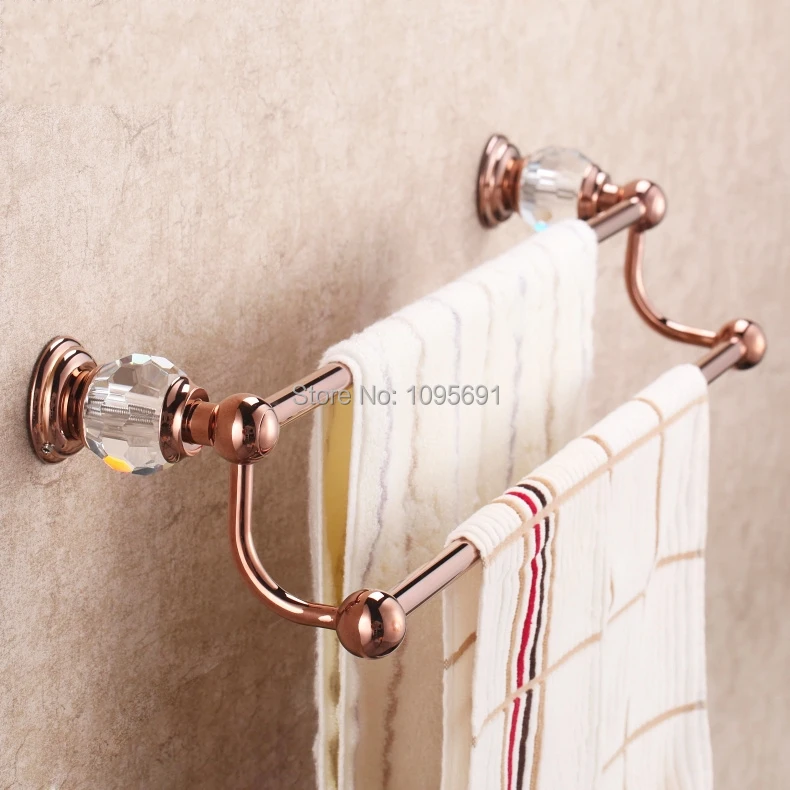 Solid Brass & Crystal Towel Bar,Towel Holder, Towel Rack Bathroom