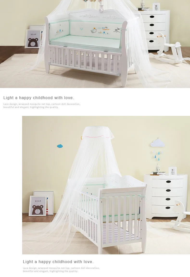 Дворцовый стиль детская кроватка москитные сетки Регулируемая высота Лето новорожденных детей москитная сетка палатки навес для детей младенцев