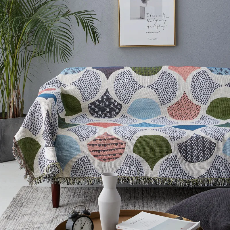 

Nordic Throw Blanket Multifunction Art Ginkgo Decorative Slipcover Cobertor Sofa Bed Non-slip Stitching Soft Sheet Chic Blankets