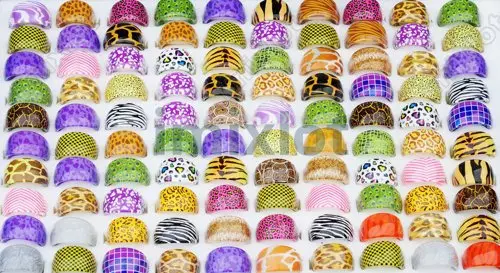 10 шт./лот, кольца для костюма животных из смолы, кольца для женщин и девочек, кольцо леопард, разноцветные ювелирные изделия оптом