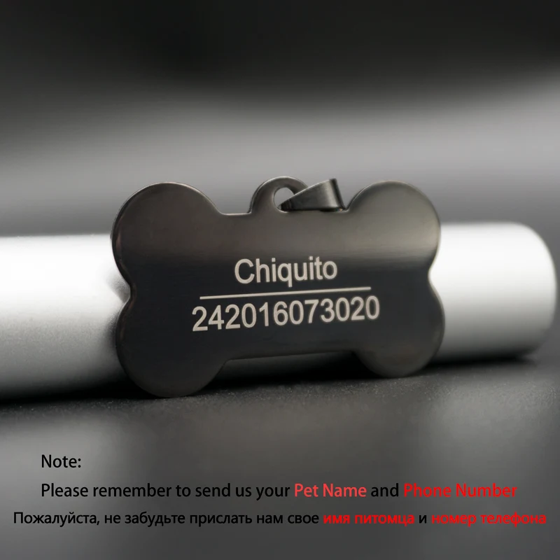 Customized Dog ID Tags Metal Name Tags For Puppies Cat Anti-Lost Pet Nameplate For Dogs Pitbull Cats Engraving fee included 