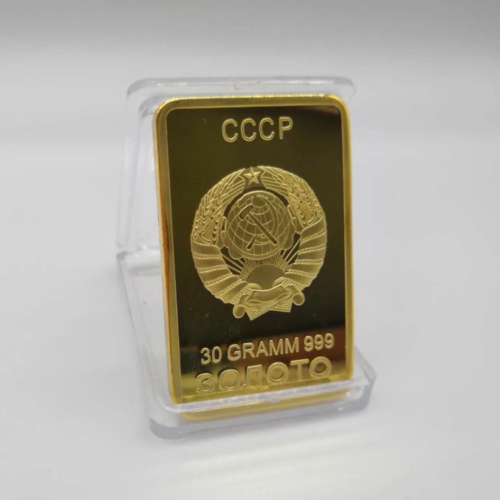 Россия, СССР, Национальная эмблема CCCP 30 граммов, 999 Позолоченные слитки, бар, мексиканская карта, сувенир, металлический медальон, коллекция монет