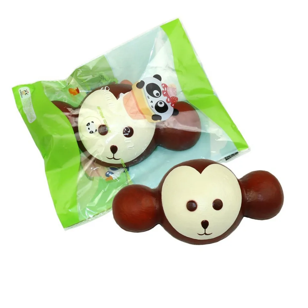 18 см Kawaii Jumbo Squishy Monkey Head супер замедлить рост Шарм Ароматические телефон бретели для нижнего белья игрушка мобильного телефона