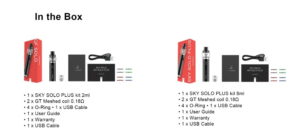 Original Vaporesso Sky Solo Plus 8ml Starter Kit 3000mAhSky Solo vape pen Kit 3.5ml 1400mAh use GT Mesh Coil AIO E-cig Vape Kit (6)