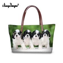 Бесшумный дизайн американский кокер принт Женская Повседневная эко-сумка женская сумка на плечо большая милая сумка для животных кошелек держатель для карт леди