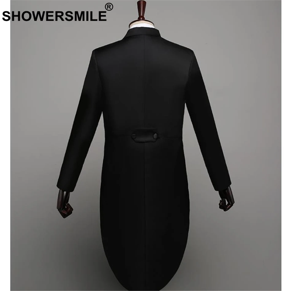 SHOWERSMILE, мужские костюмы, комплект из 4 предметов, смокинг для жениха, свадебные костюмы, белое пальто с хвостом ласточки, маги, костюмы для выступлений