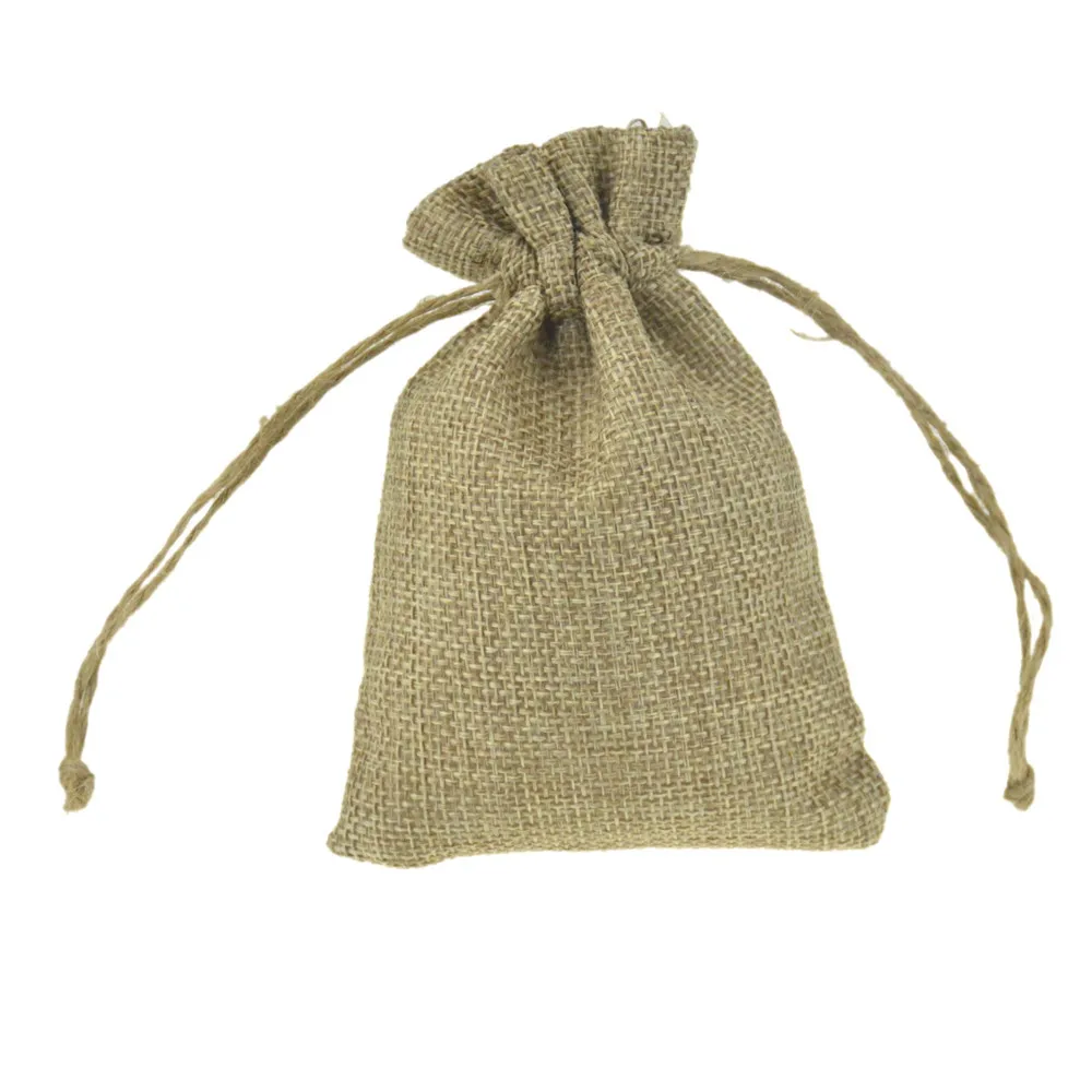 8 5x11 5cm 50Pcs Lot Handmade Burlap Jute Drawstring Bags for Christmas Gift Candy Storage Wedding