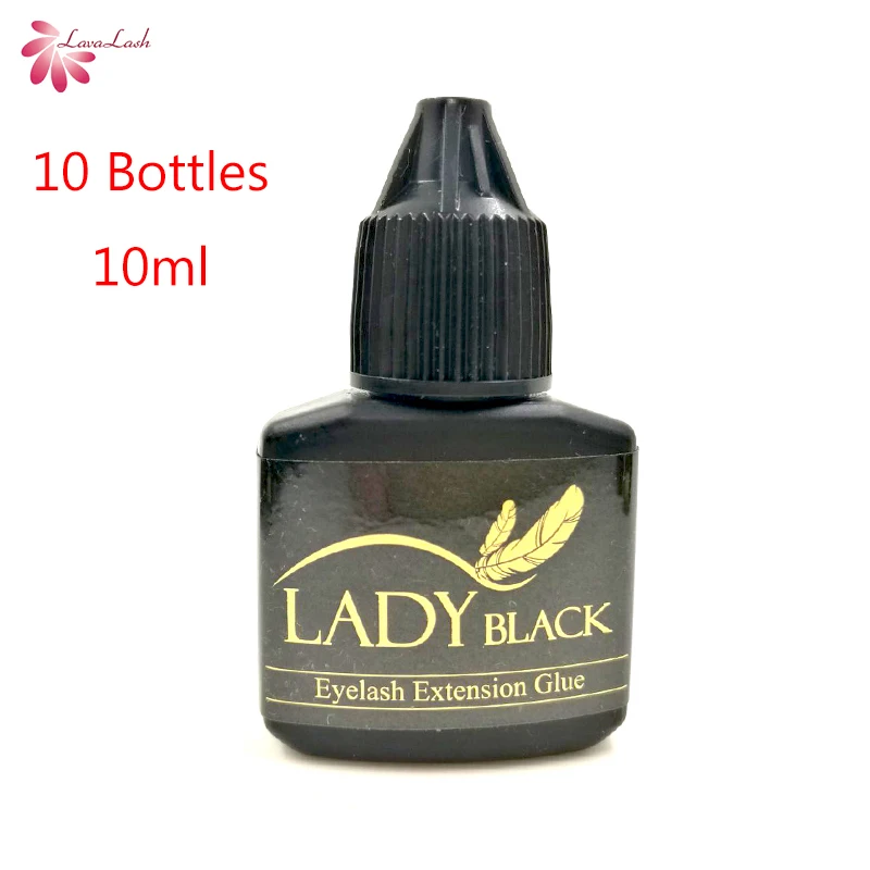 

Free shipping eyelash extensions glue 10 bottles fastest drying no irritation lady black glue with Sealed Bag 10ml